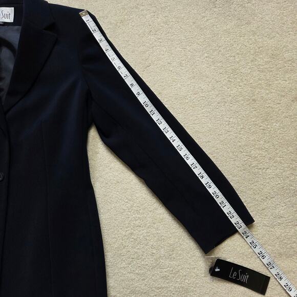 NWT LeSuit 2 Pc 10 Pleated Pants 2 Button Single Breasted Jacket Lined Dark Navy - Picture 10 of 16